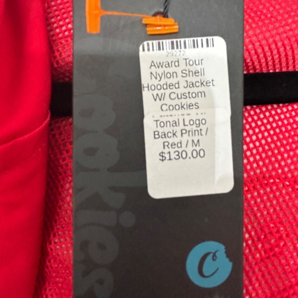 New with Tags Cookies Award Tour red Hooded Jacket Size Medium - Picture 5 of 9